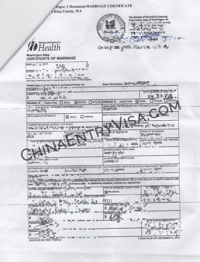 Washington State Marriage Certificate Apostille Service for International Use